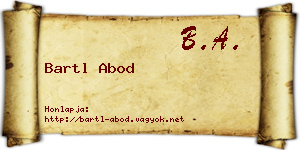 Bartl Abod névjegykártya
